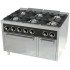 Fogão Industrial a Gás de 6 Queimadores com Forno a Gás GN 2/1 e Armário, 55040 kcal/h, Potência de 64000 Watts (transporte incluído) - Refª 102753