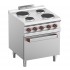 Fogão Industrial Elétrico da Linha 700 de 4 Placas e Forno Eléctrico GN 2/1 de 5,3 kW com Grill, +125º a +300º C, Potência de 13500 Watts (transporte incluído) - Refª 100074