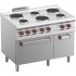 Fogão Industrial Elétrico de 6 Placas e Forno Eléctrico GN 2/1 com Grill, +125º a 300º C e Armário, Potência de 17600 Watts (transporte incluído) - Refª 100075