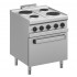 Fogão Industrial Elétrico Trifásico de 4 Placas, (duas chapas de 1,5 kW +2 de 2,6 kW) + Forno com Grill, Potência Total de 13500 Watts (transporte incluído) - Refª 100371