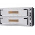 Forno de Pizzas Elétrico Industrial Trifásico de Duas Câmaras com Portas de Vidro, 6x Pizza Ø 350 mm, 10000 Watts (transporte incluído) - Refª 102858