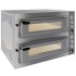 Forno de Pizzas Elétrico Industrial Trifásico de 2 Câmaras com Portas de Vidro para 4+4 pizza Ø 350 mm, 11500 Watts (transporte incluído) - Refª 102861