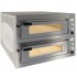 Forno de Pizzas Elétrico Industrial Trifásico de 2 Câmaras com Portas de Vidro para 6+6 pizza Ø 350 mm, 15100 Watts (transporte incluído) - Refª 102863