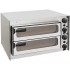 Forno de Pizzas Elétrico Profissional de 2 Câmaras Ø 350 mm com Portas de Vidro (transporte incluído) - Refª 102843