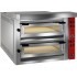 Forno de Pizzas Industrial Elétrico Trifásico de 2 Câmaras Refratárias 100% Cobertas para 2x 6 Pizzas Ø 350 mm, Potência de 18600 Watts, +400° C (transporte incluído) - Refª 103023