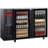 Frigorífico para Garrafas e Latas, Bancada Industrial Refrigerada Ventilada com 2 Portas de Vidro, 375 Litros, +1º +8º C (transporte incluído) - Refª 102287