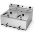 Fritadeira Industrial Elétrica Dupla de Bancada Monofásica de 10 +10 Litros com Cabeças Removíveis, Cestos, Tampas e Torneiras, +195°C, 8400 Watts (transporte incluído) - Refª 102703