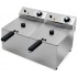 Fritadeira Profissional Elétrica Dupla de Bancada Monofásica POTENTE de 6 +6 Litros com Cestos e Tampas, 0° +195°C, 8400 Watts (transporte incluído) - Refª 102667