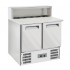 Mesa de Preparação de Pizzas com Tampo em Granito de 2 Portas GN 1/1 e Saladette com Estrutura Refrigerada 5x GN 1/6, +2º +8º C e +4º +10º C (transporte incluído) - Refª 100929