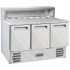Mesa de Preparação de Pizzas com Bancada em Granito de 3 Portas GN 1/1 e Saladette com Estrutura Refrigerada 8x GN 1/6, +2º +8º C e +4º +10º C (transporte incluído) - Refª 100930