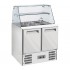 Saladette Industrial Refrigerada Ventilada com Topo em Vidro com Prateleira e 2 Portas GN 1/1, Temperaturas +2º +8º e +4º +10º C (transporte incluído) - Refª 101327