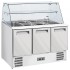 Saladette Industrial Refrigerada Ventilada com Topo em Vidro com Prateleira e 3 Portas GN 1/1, Temperaturas +2º +8º e +4º +10º C (transporte incluído) - Refª 101328